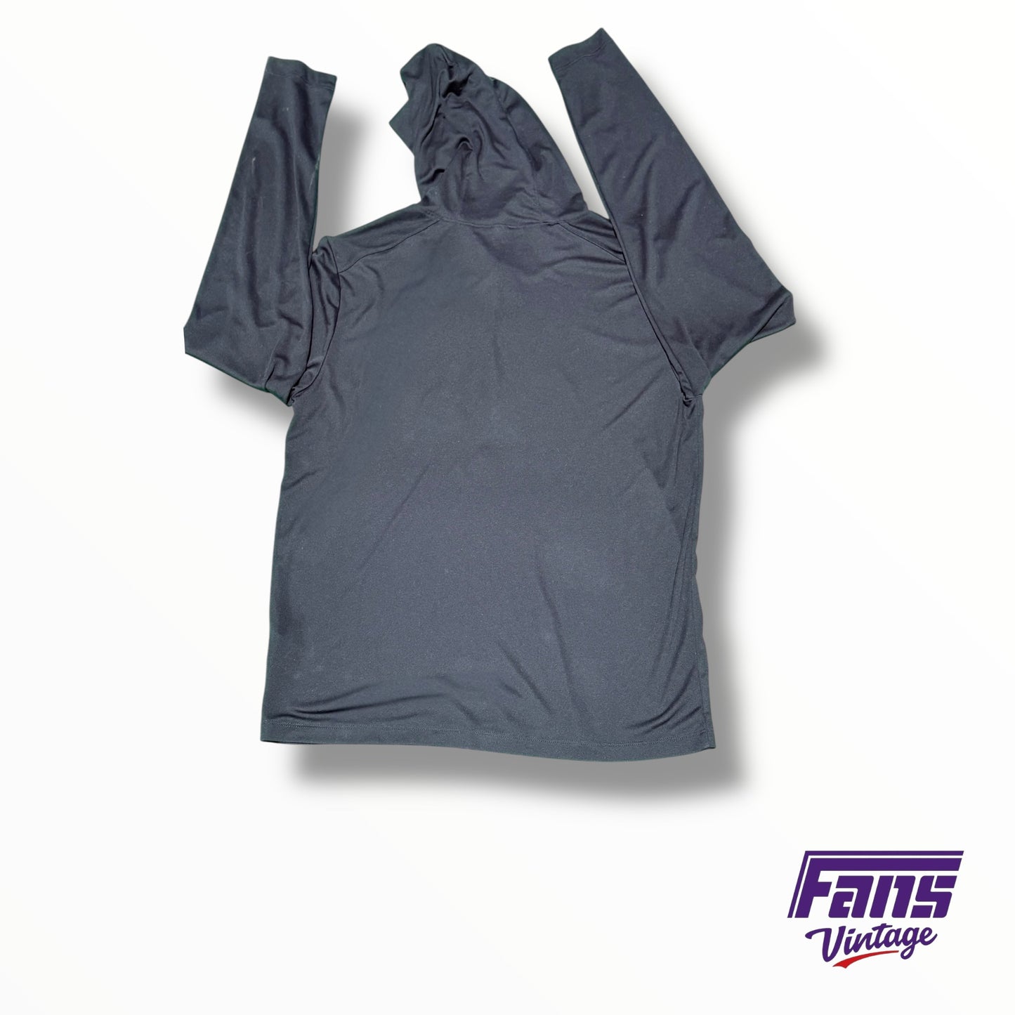 TCU Football Team Issued Limited Edition SuperFrog Logo Football Long Sleeve Hooded Long Sleeve Shirt