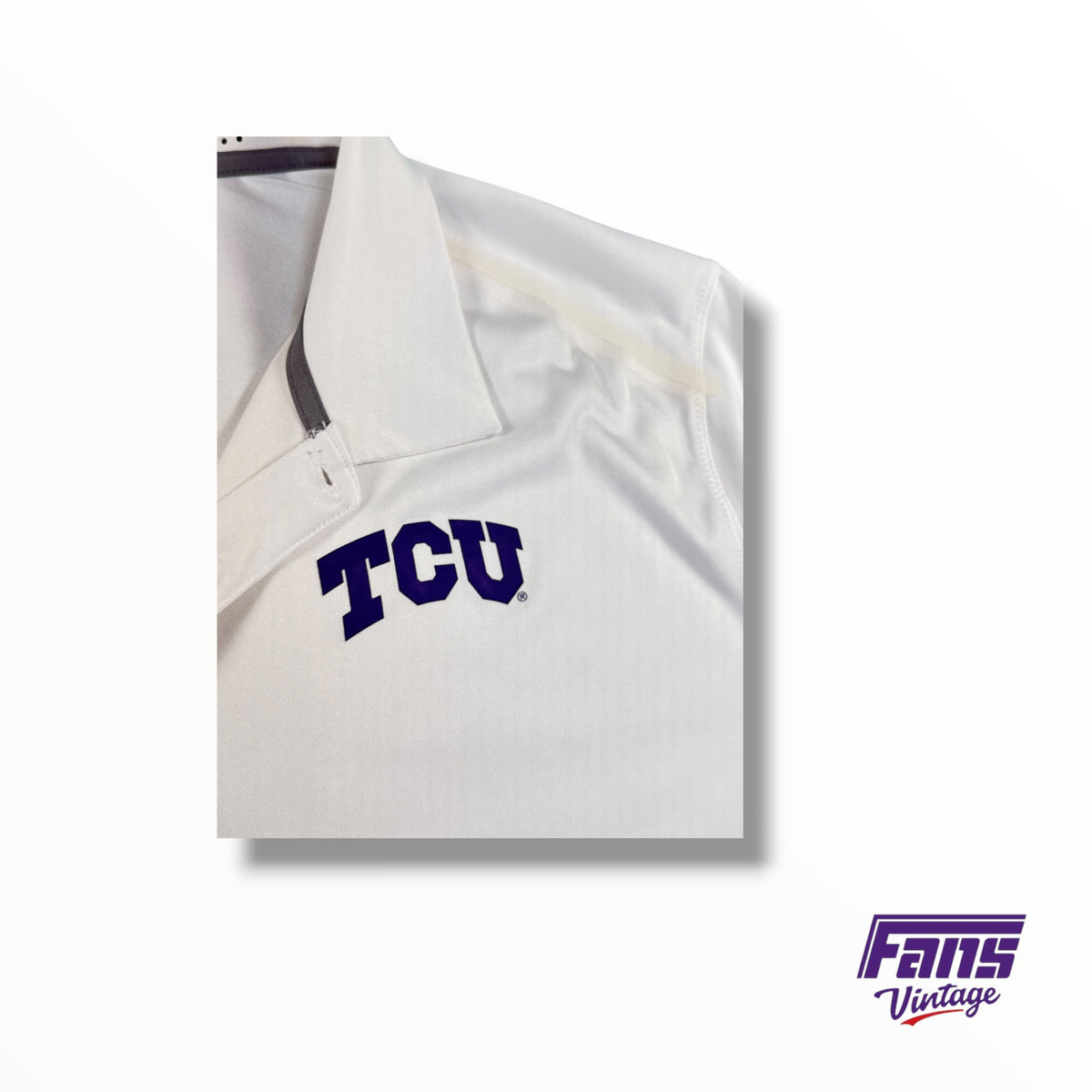 TCU Team Issued Nike Premium Sideline Dri-Fit Whiteout Polo
