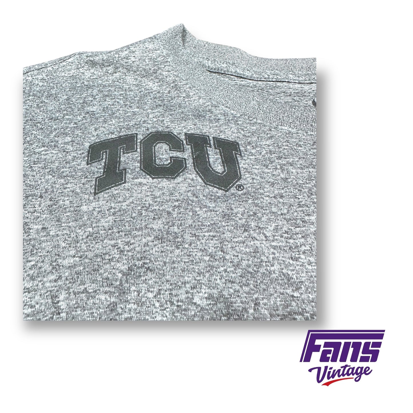 TCU Team Exclusive Long Sleeve Workout Shirt! - Light Gray w/ Blackout logos