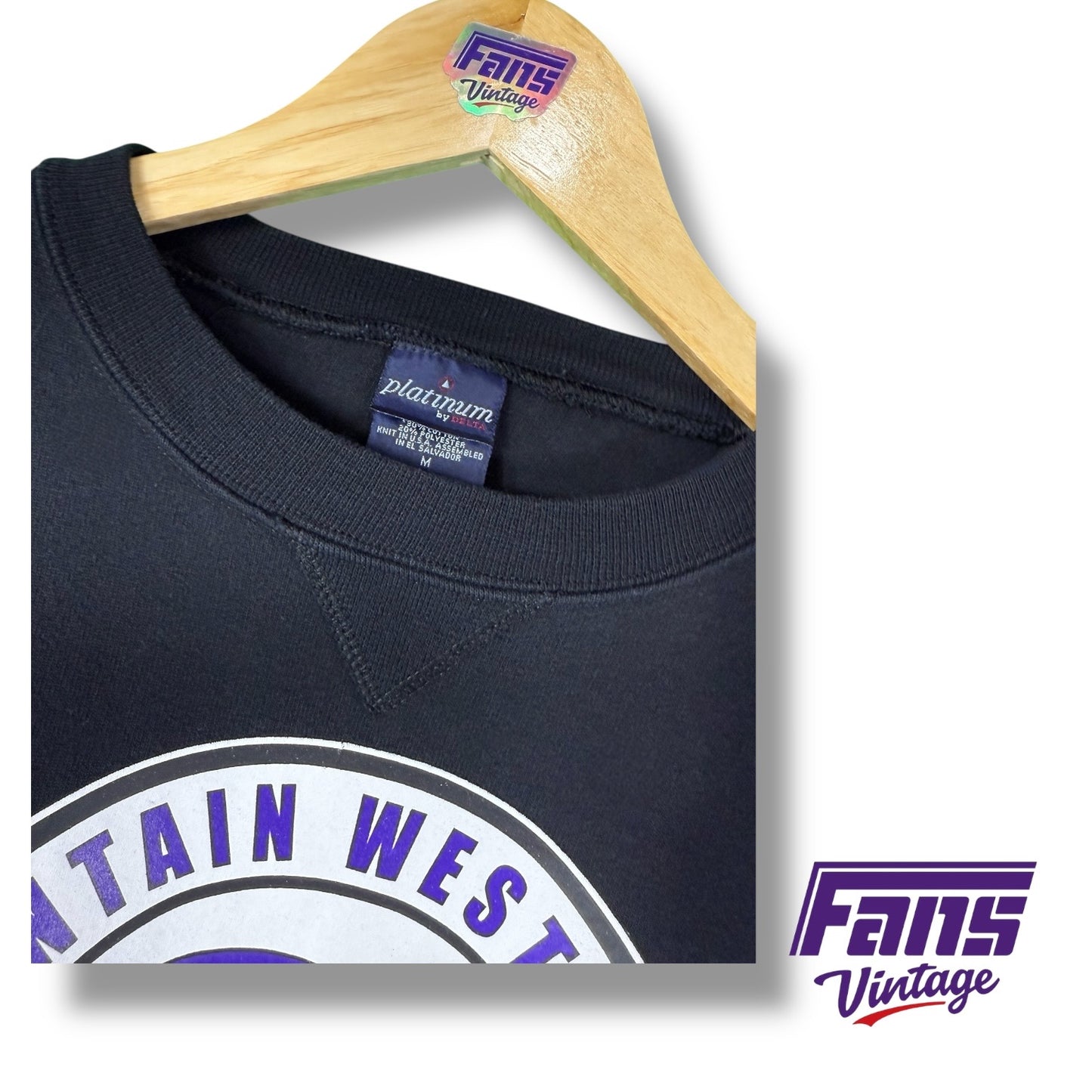 TCU Vintage 2005 Mountain West Conference Champions Blackout Crewneck Sweatshirt