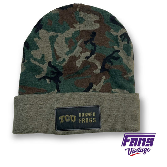 TCU Horned Frogs Nike “Salute To Service” Forest Camo Team Issued Beanie