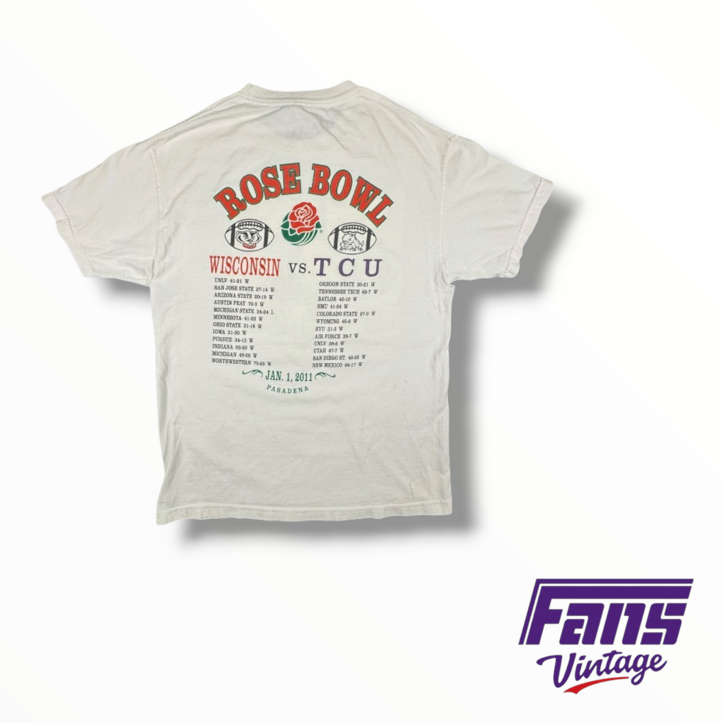 Vintage TCU Double Sided Rose Bowl Tee - Rare Double Sided Print!