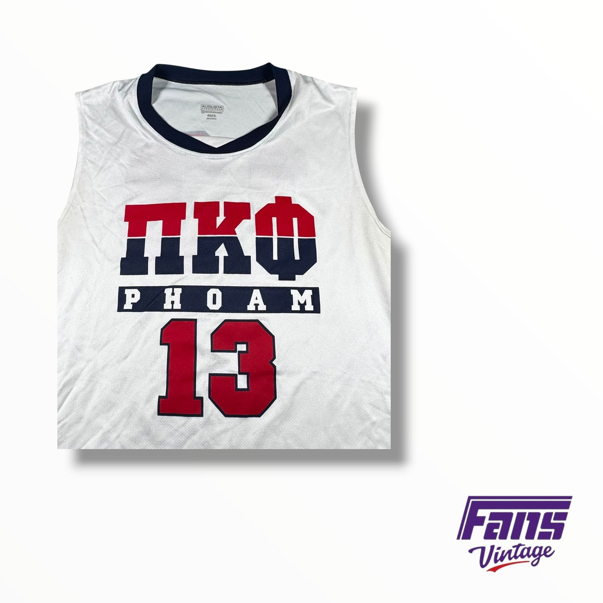 Vintage TCU Fraternity Pi Kappa Theta PHOAM Party #13 Basketball Jersey - USA Dream Team Style