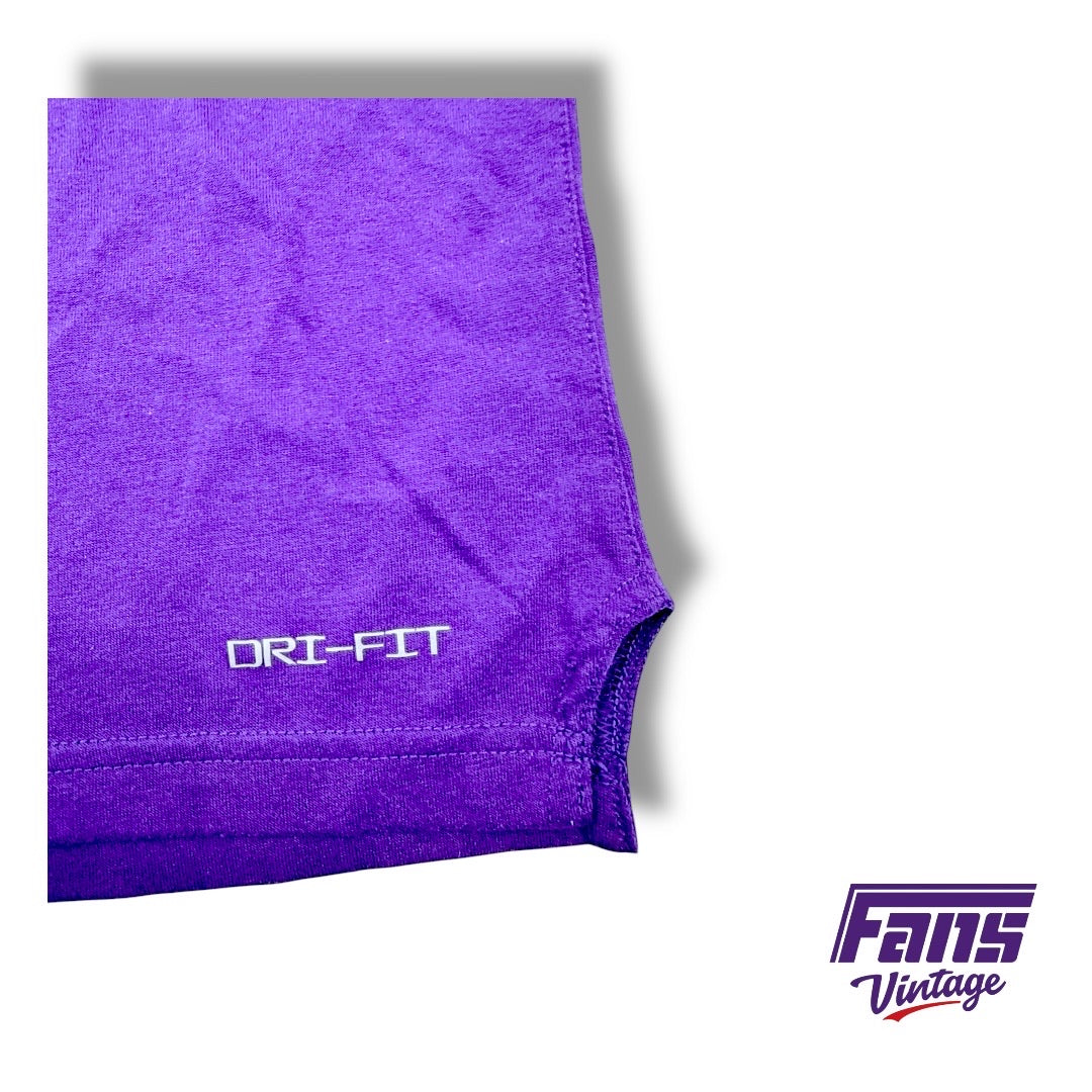 TCU Throwback “Frogs” Script Logo Team Issued Super Soft Nike Training and Travel Shirt