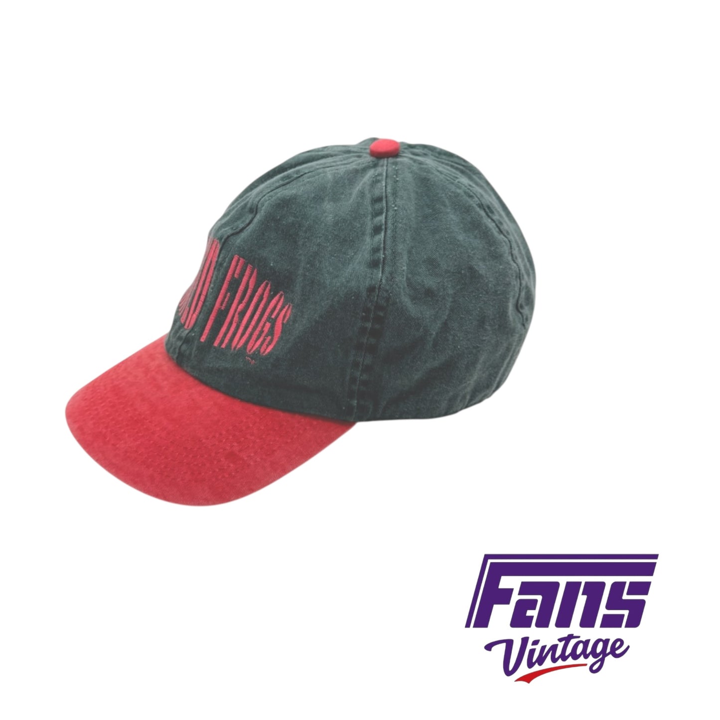 RARE! 90s Vintage TCU Horned Frogs Unique Denim Look Hat