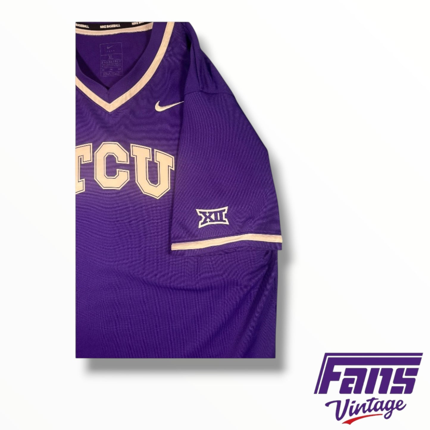 TCU Team-Issued Nike Purple Baseball Training Shirt