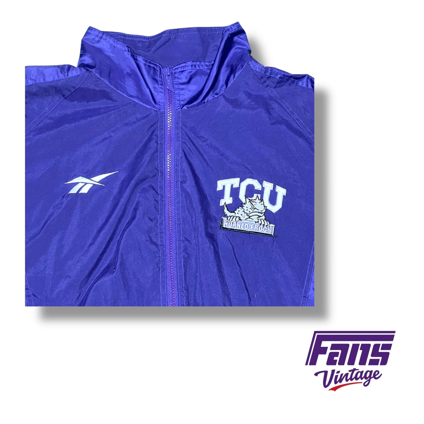 RARE 90s Vintage Reebok TCU Player Jacket with double sided embroidered logos - LT Era Team Issued