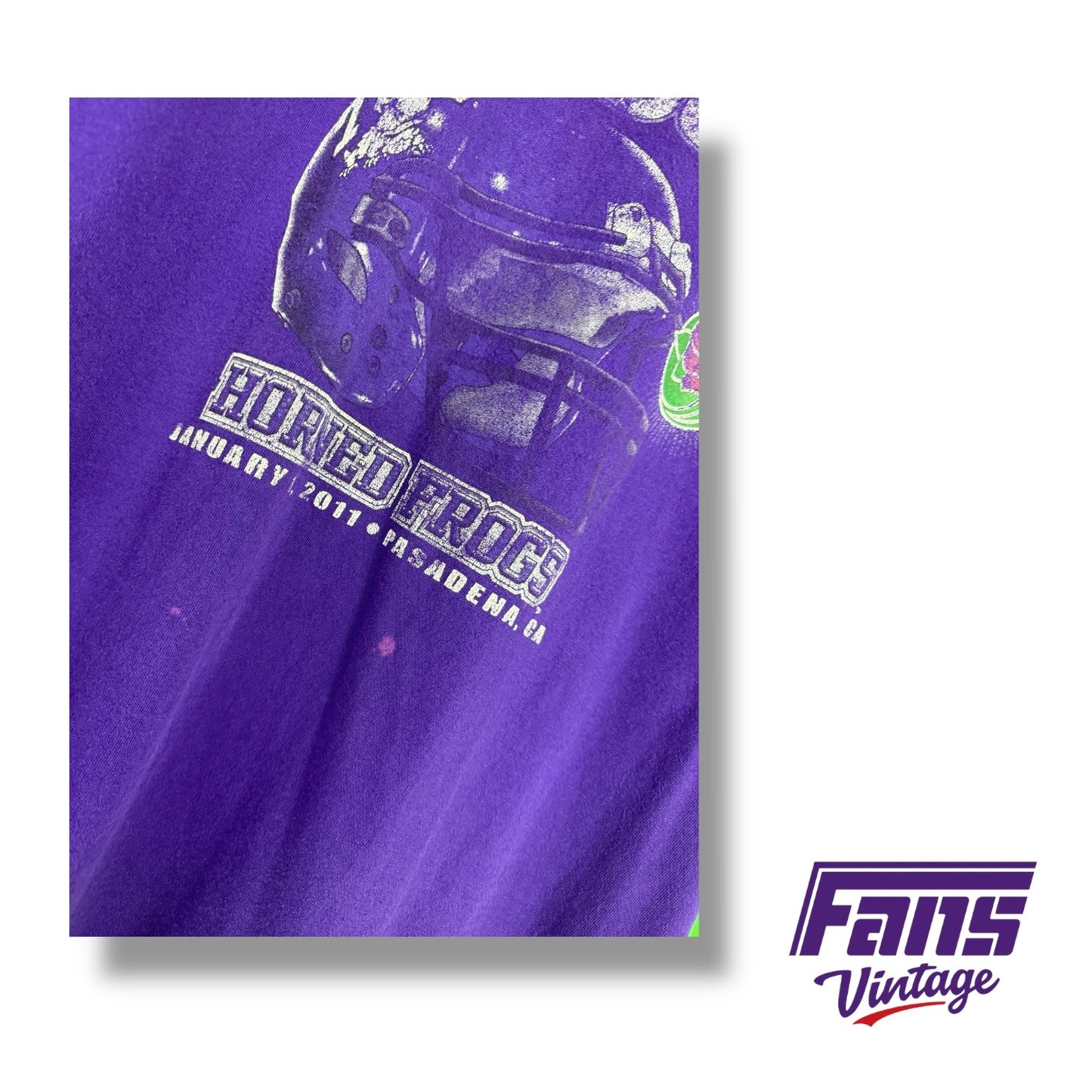 TCU Vintage Rose Bowl Shirt With Awesome Distressed Look