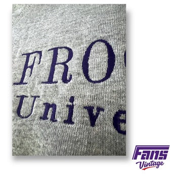 Vintage 90s Heather Gray TCU Crewneck with Embroidered lettering