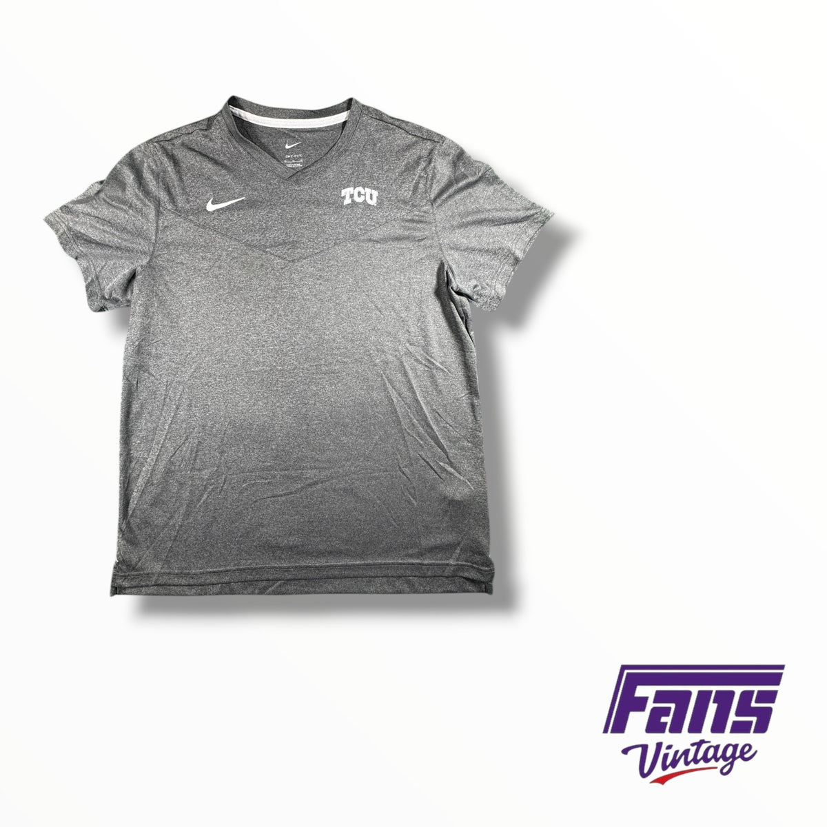 TCU Nike Team Issued V Neck Style Training shirt