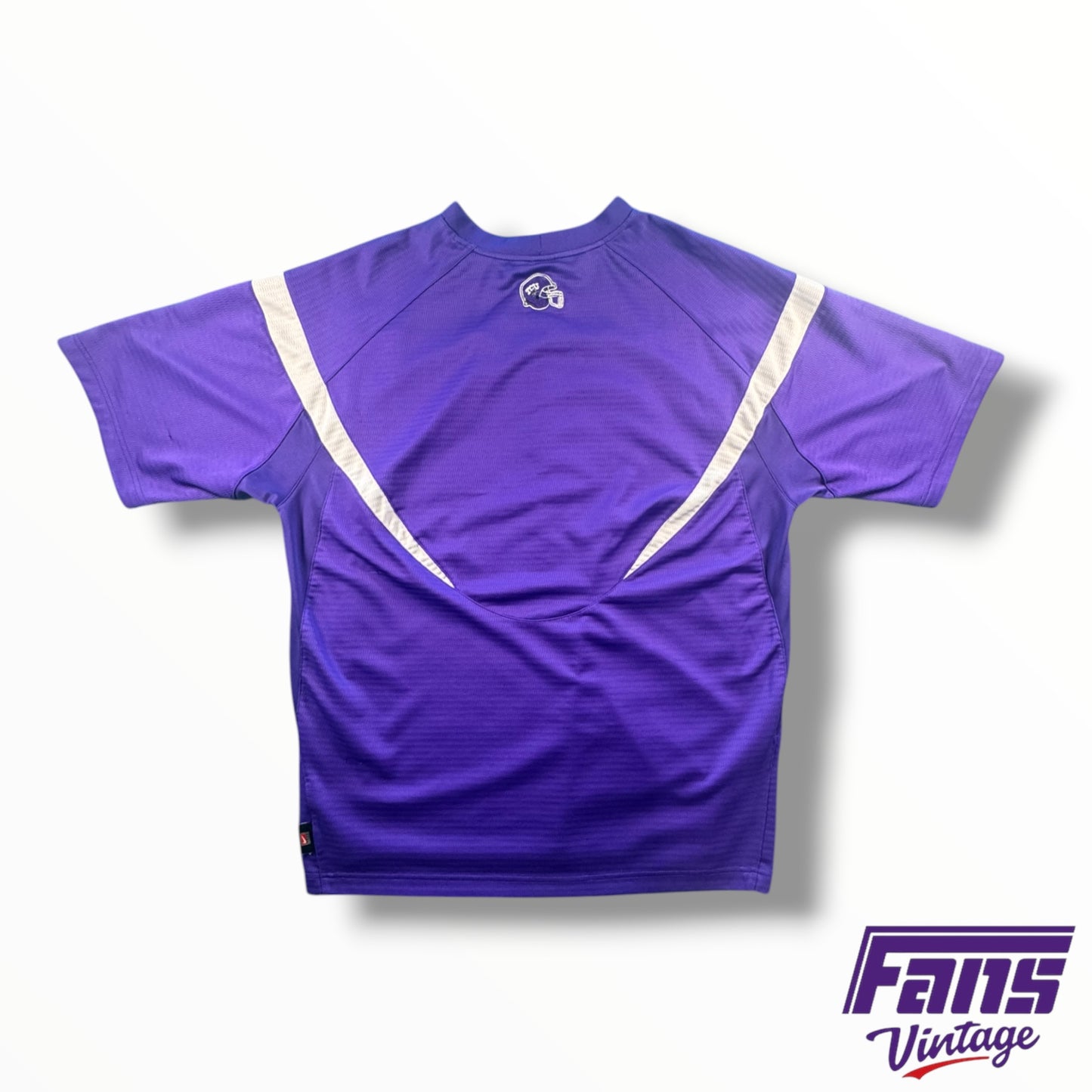 Y2K TCU Football Nike Warm Up Tee with Helmet Detail Embroidered on Back