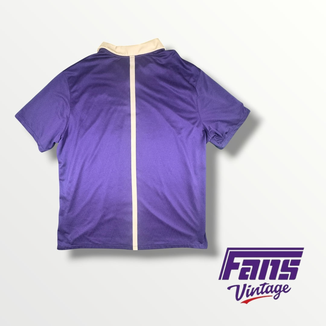 TCU Football Nike Dri-Fit Collared Shirt with Big 12 Logo on Sleeve