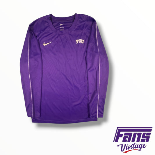 Team-Issued Nike TCU Purple Long Sleeve Dri-Fit Shirt