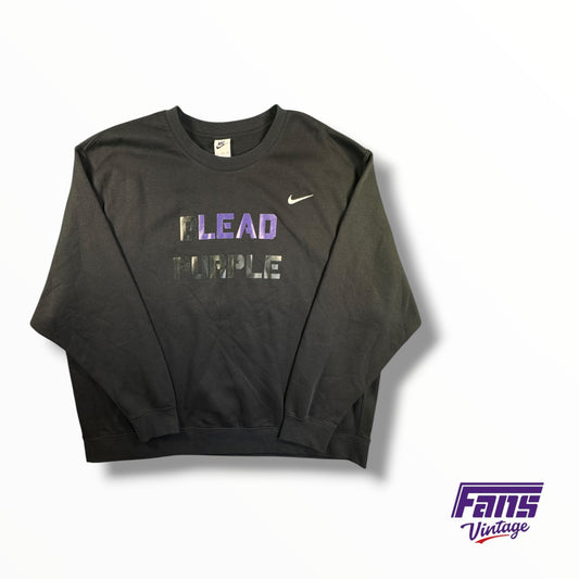 TCU Football Team Issued Nike ‘BLEAD PURPLE’ Strength & Conditioning Double Sided Blackout Crewneck Sweater