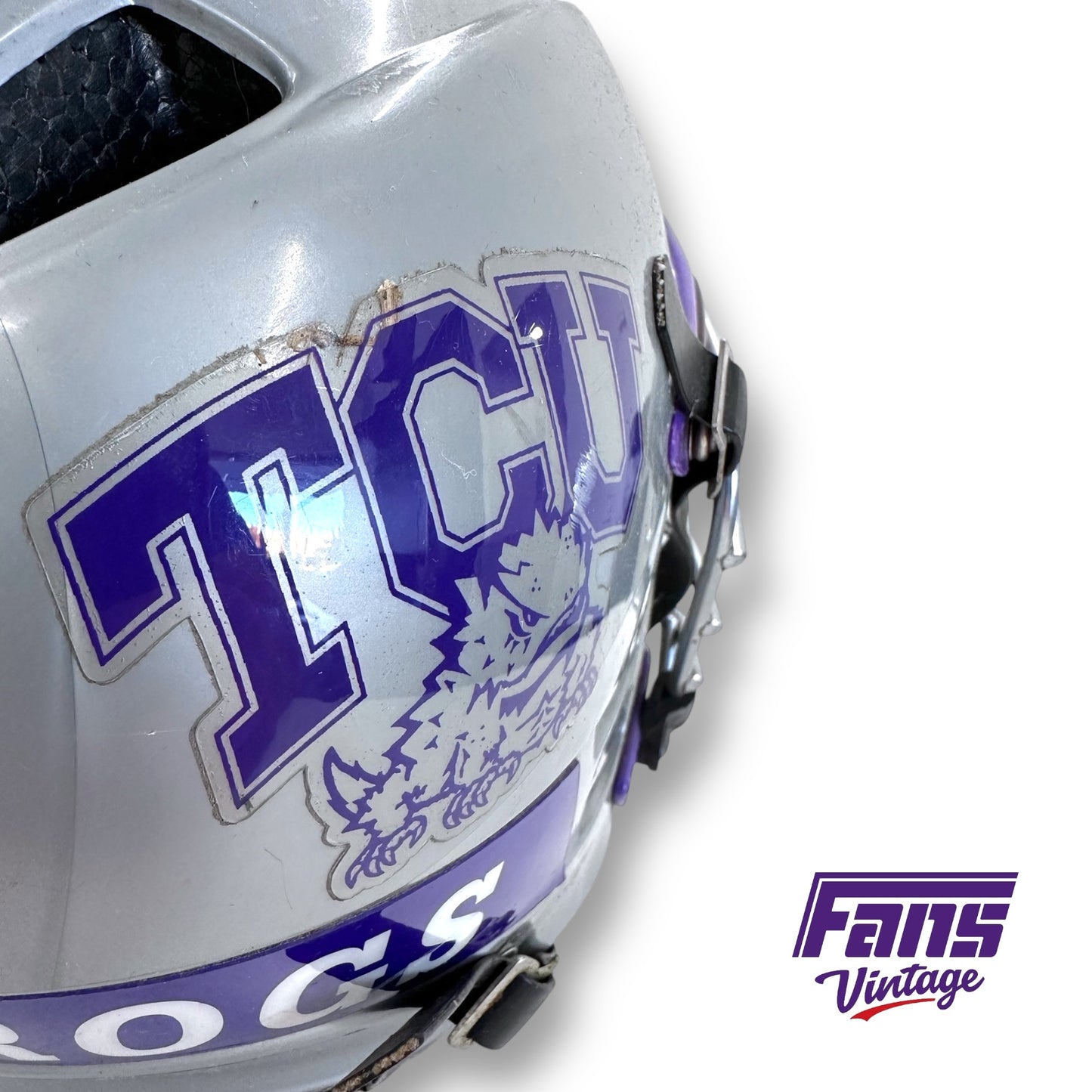 Vintage 2010s Gray TCU Lacrosse Helmet