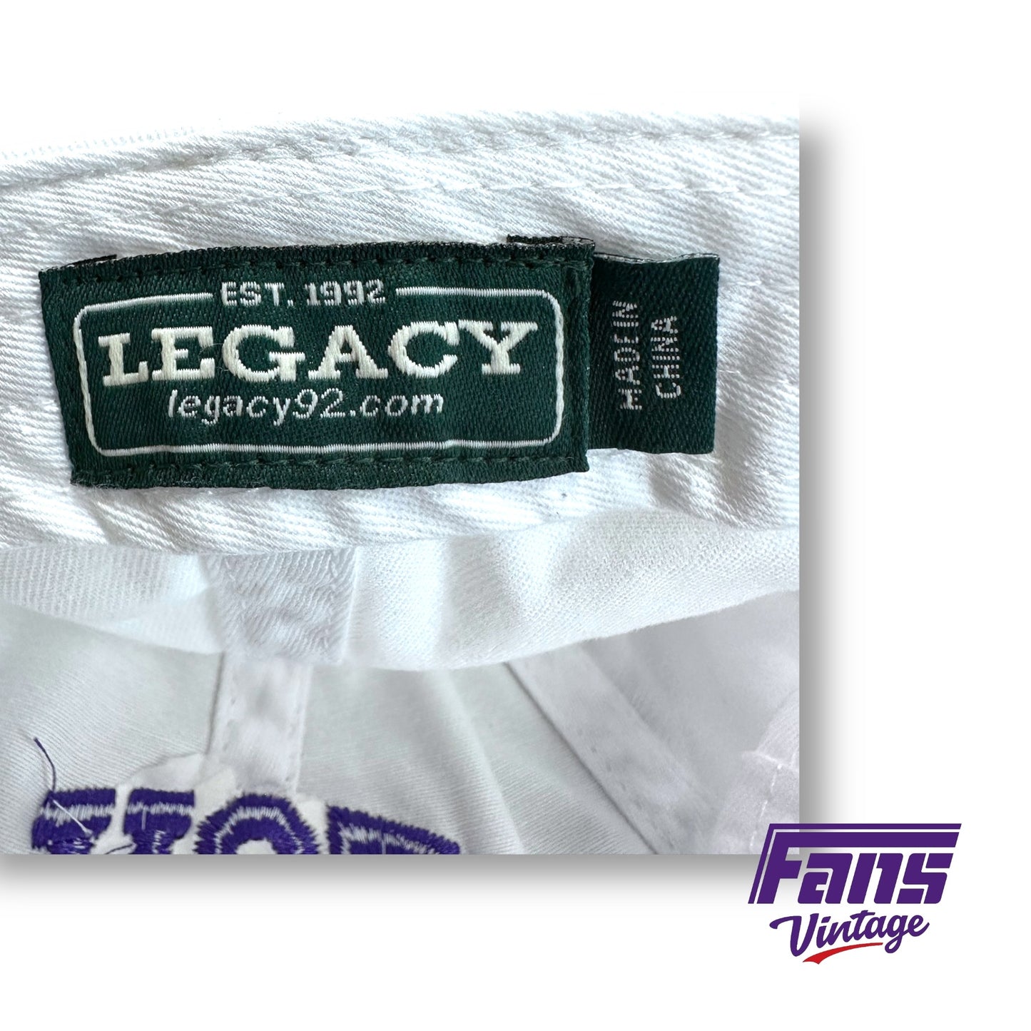 Team Issue Legacy TCU Soccer White Hat!