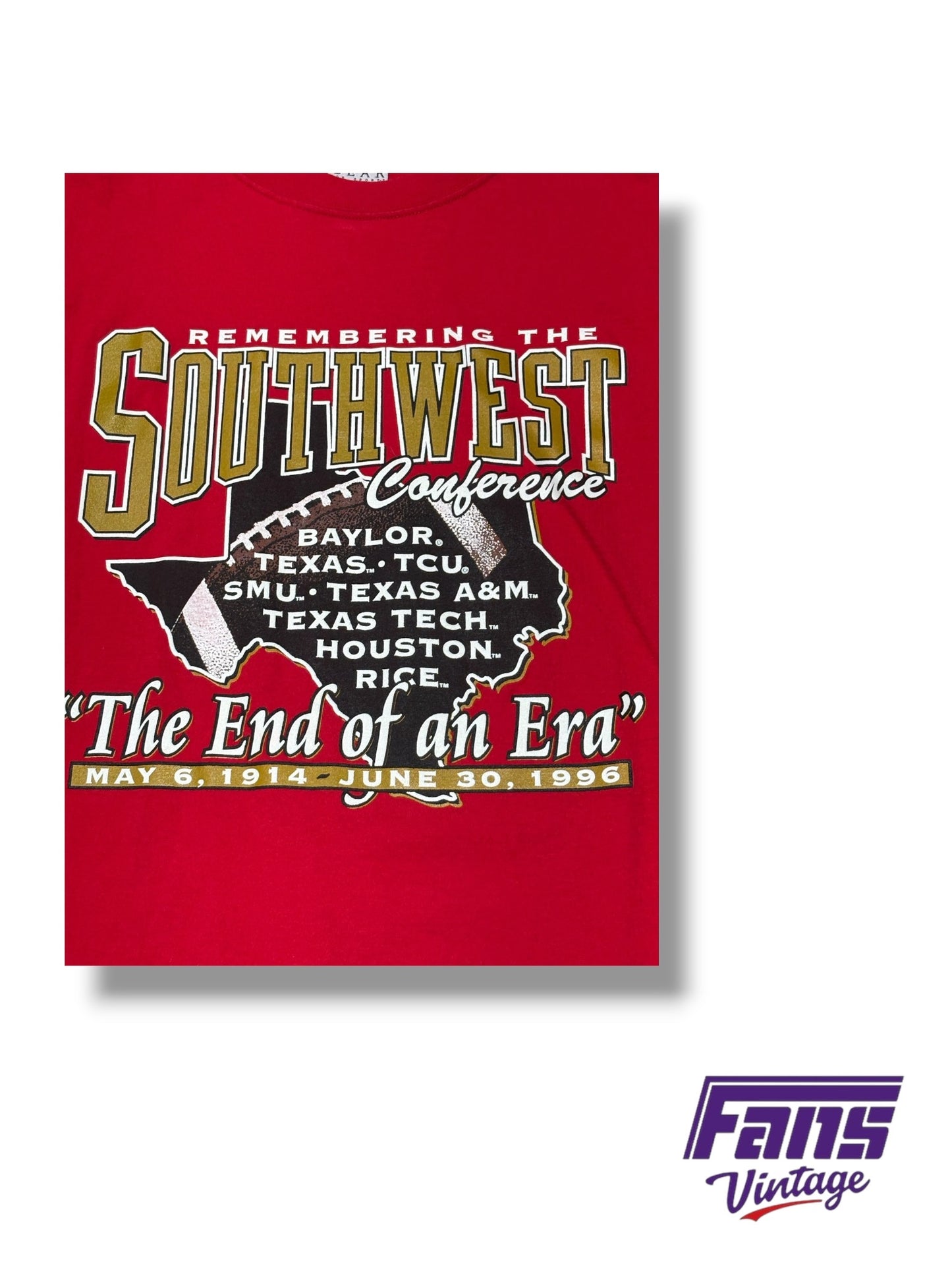 Rare! Vintage Southwest Conference Football ‘The End of an Era’ Tee