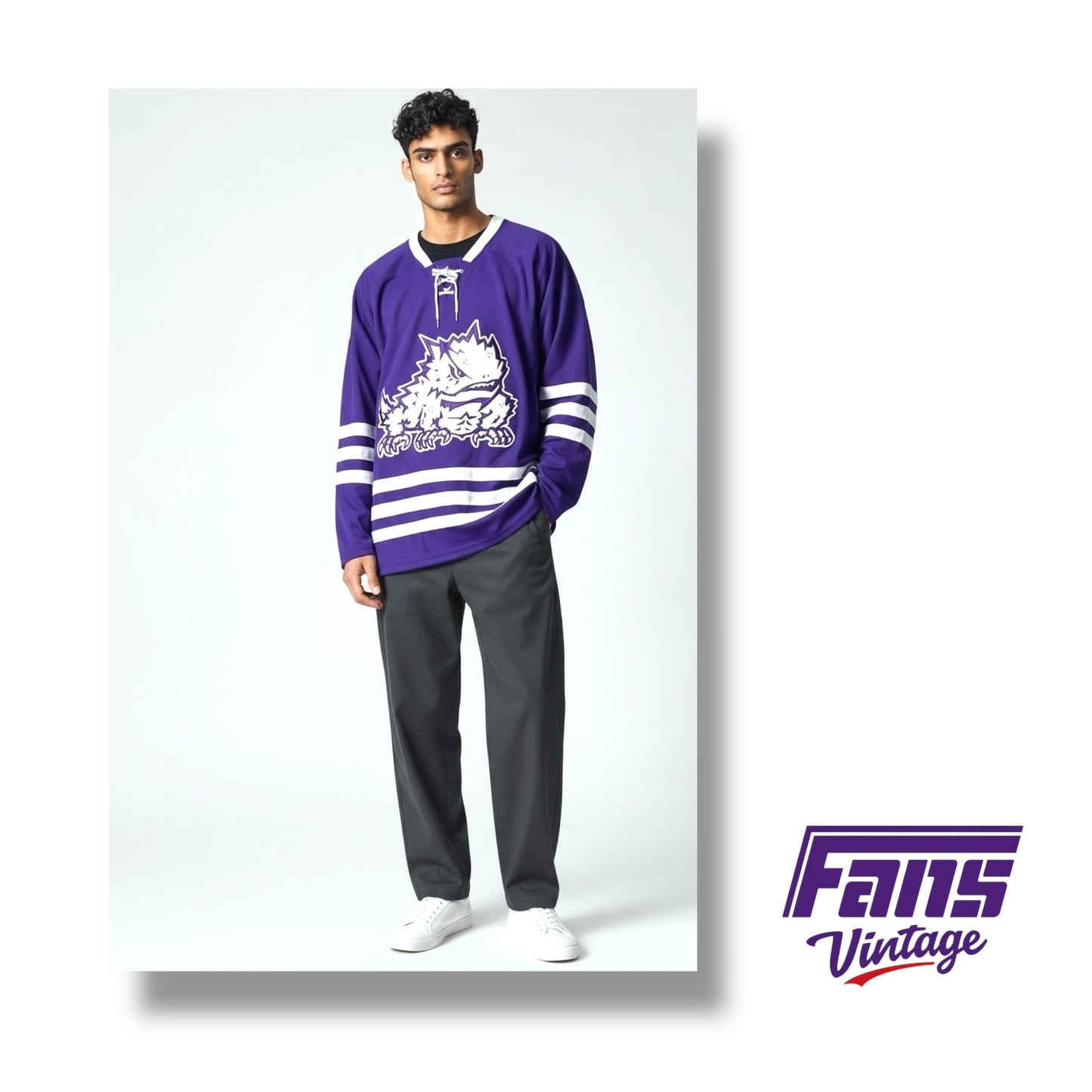 Fans Vintage TCU Hockey Sweater - Officially Licensed 2014 Replica Jersey