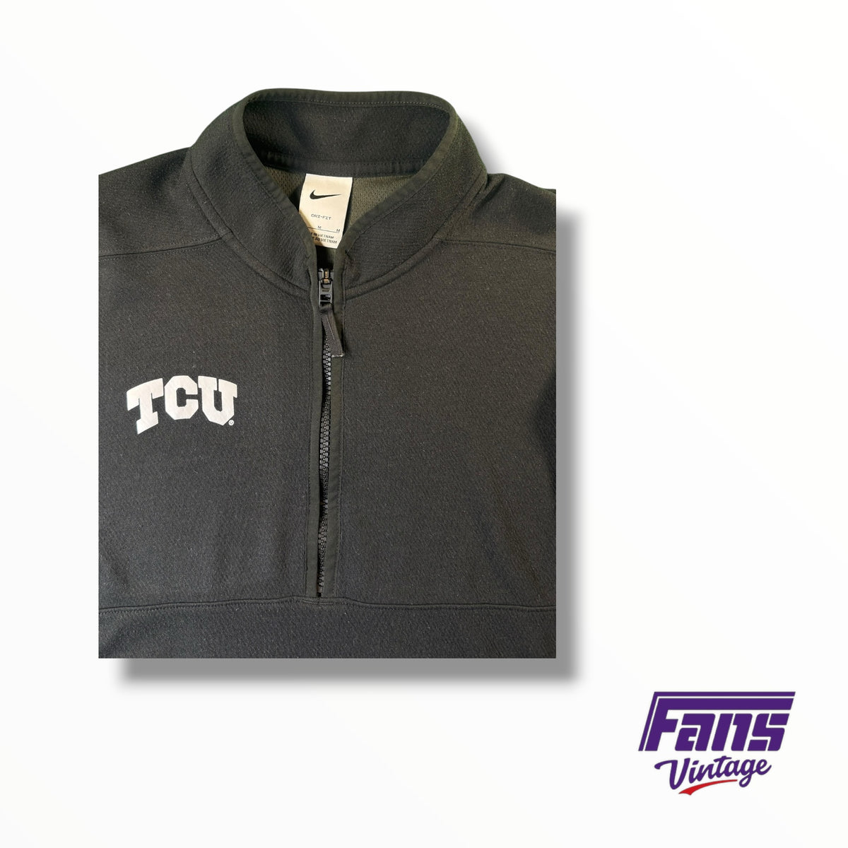 TCU Team Issued Nike Blackout Dri-Fit Quarter Zip Top