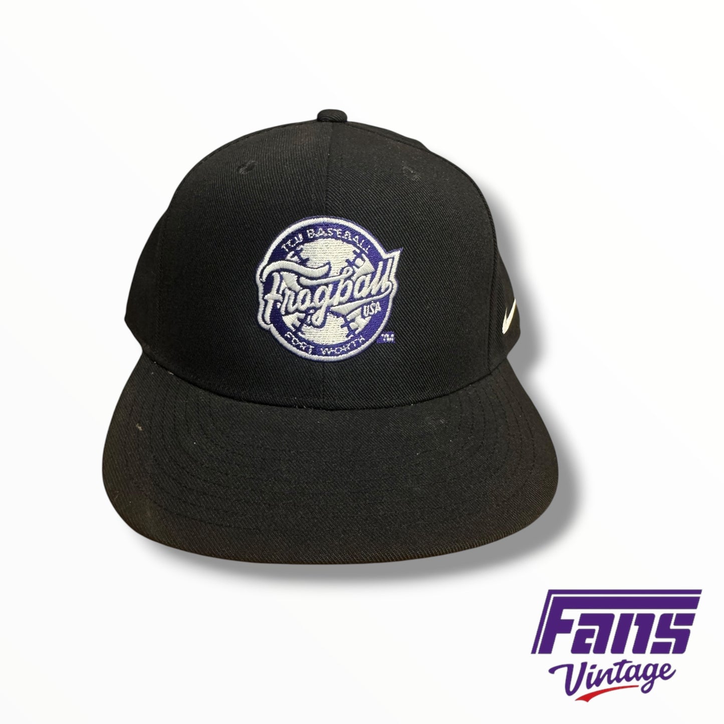 TCU Baseball Team-Issued Nike Black Frogball USA Snapback Hat