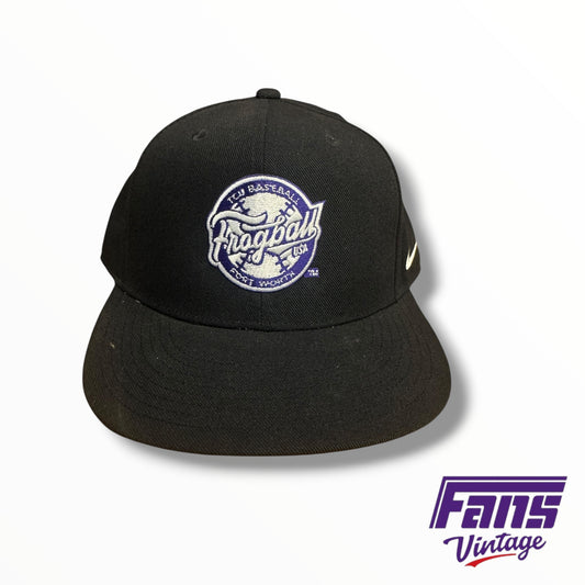 TCU Baseball Team-Issued Nike Black Frogball USA Snapback Hat