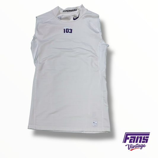 TCU Nike football team issued compression thermal cutoff shirt