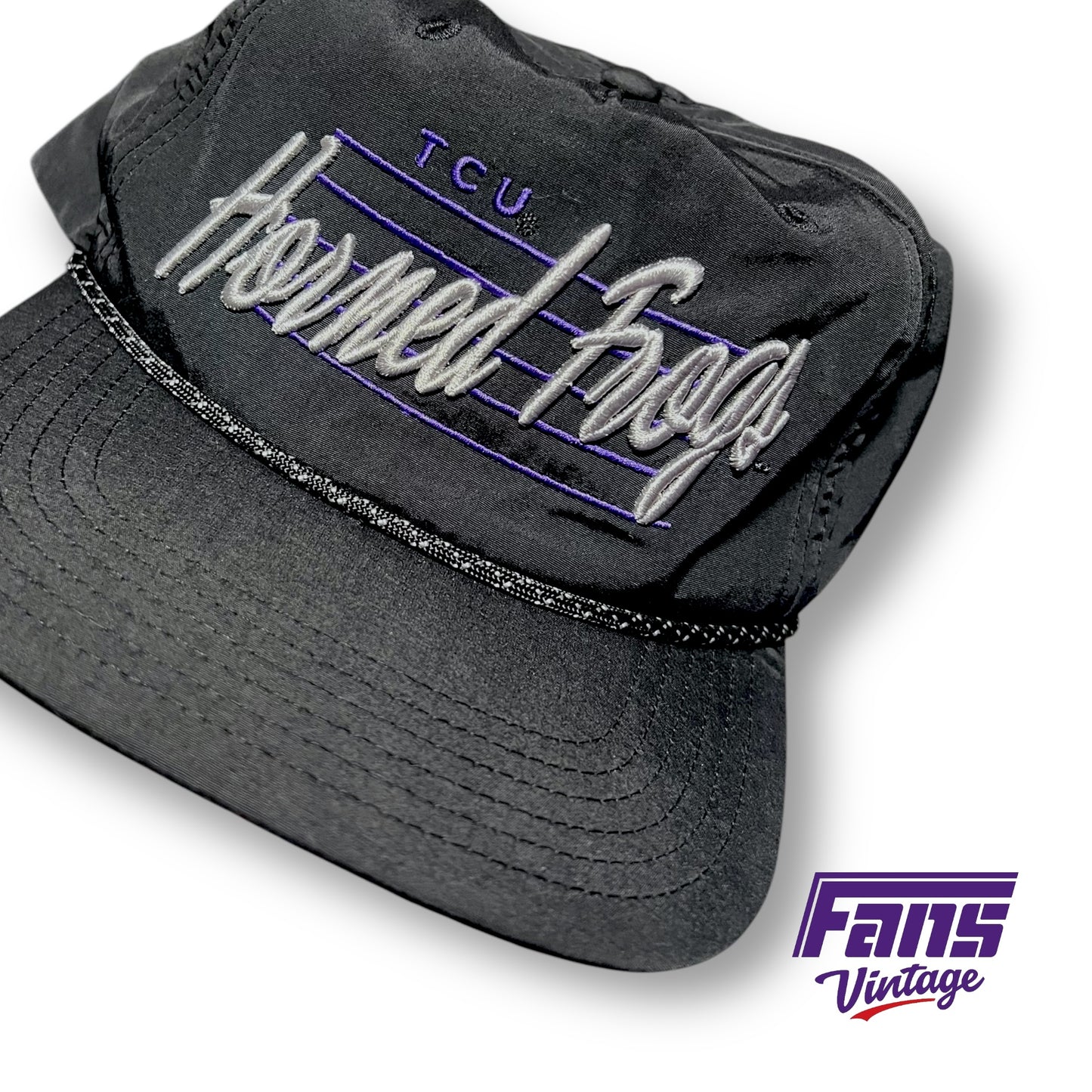 TCU Vintage Style Rope Snapback Hat with awesome details!