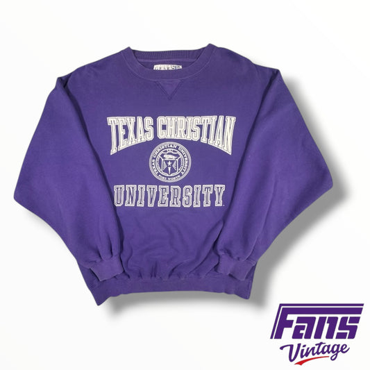 Vintage TCU Cozy Pullover with School Crest
