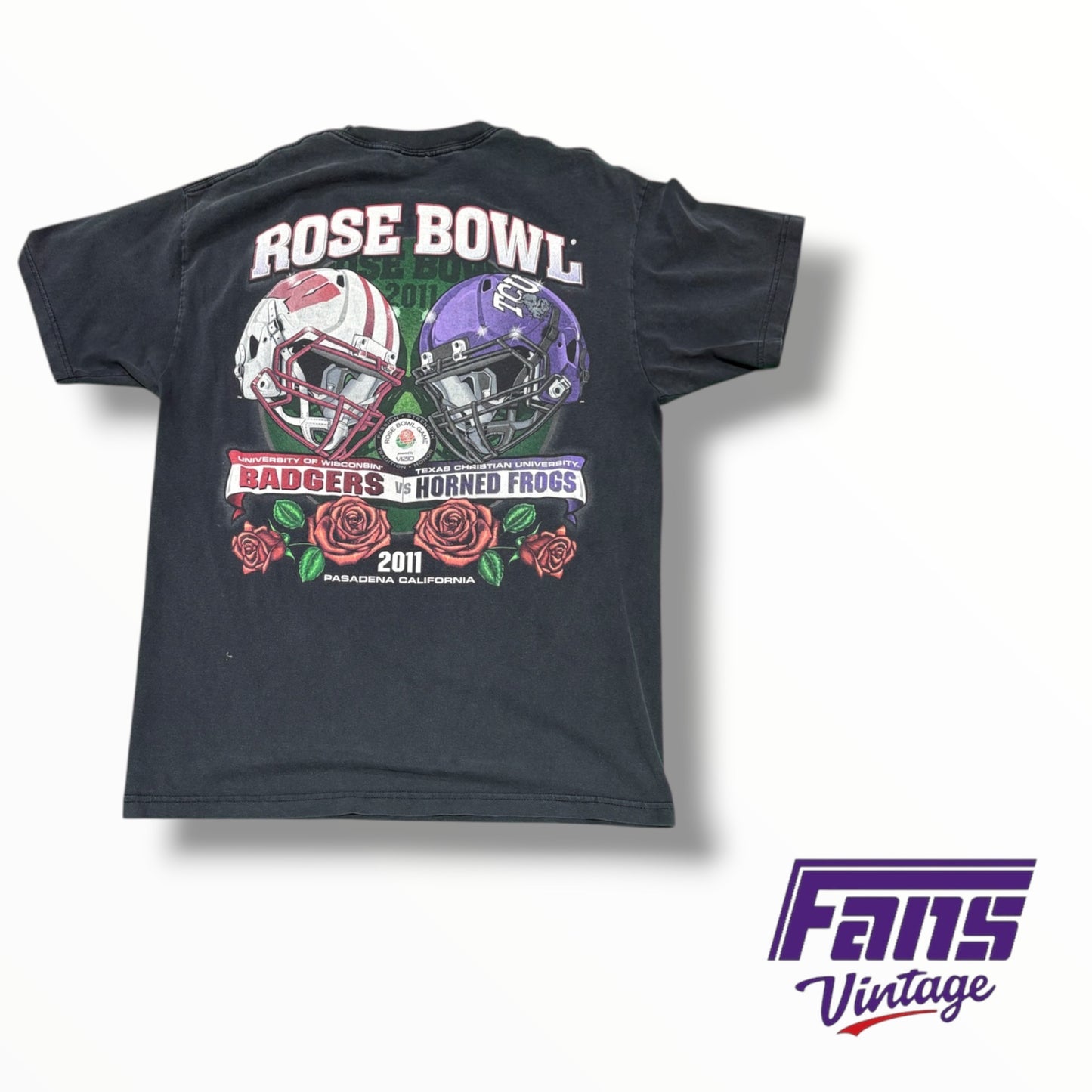 GRAIL TCU Vintage Rose Bowl 2011 Tee with Sick Double Sided Graphics!