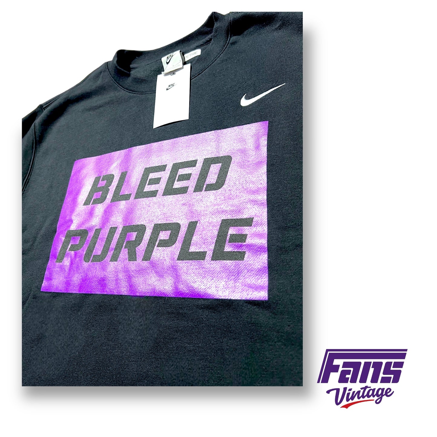 RARE - TCU Football Team Exclusive Player Issue Custom “Bleed Purple” Nike Sportswear Crewneck Sweatshirt - New with Tags!