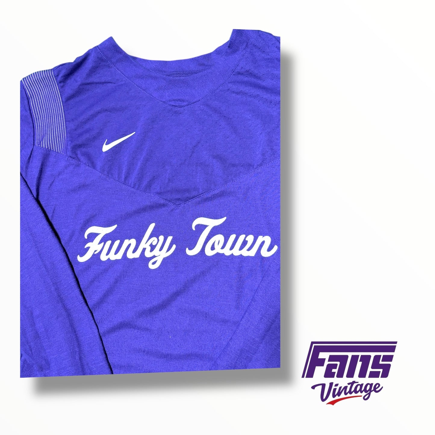 TCU Football Nike Team Issued ‘Funky Town’ Throwback Script Long Sleeve Shirt