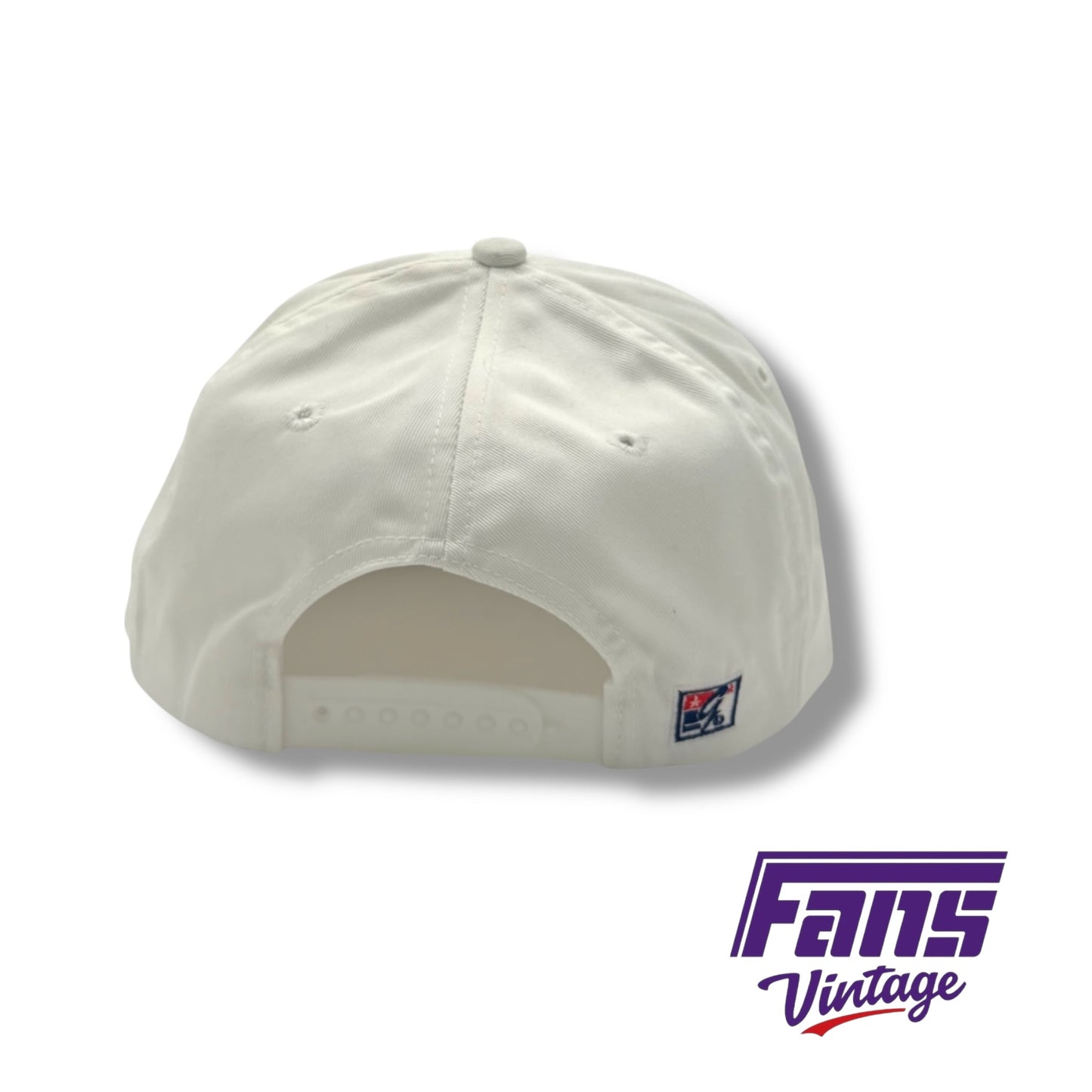 RARE 90s Vintage TCU white ‘The Game’ SnapBack hat with Split Bar Logo