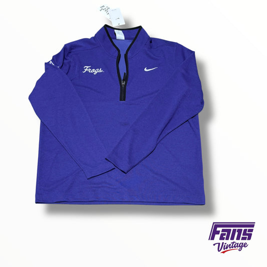 RARE! TCU ‘Frogs’ Script Team Custom Quarter Zip