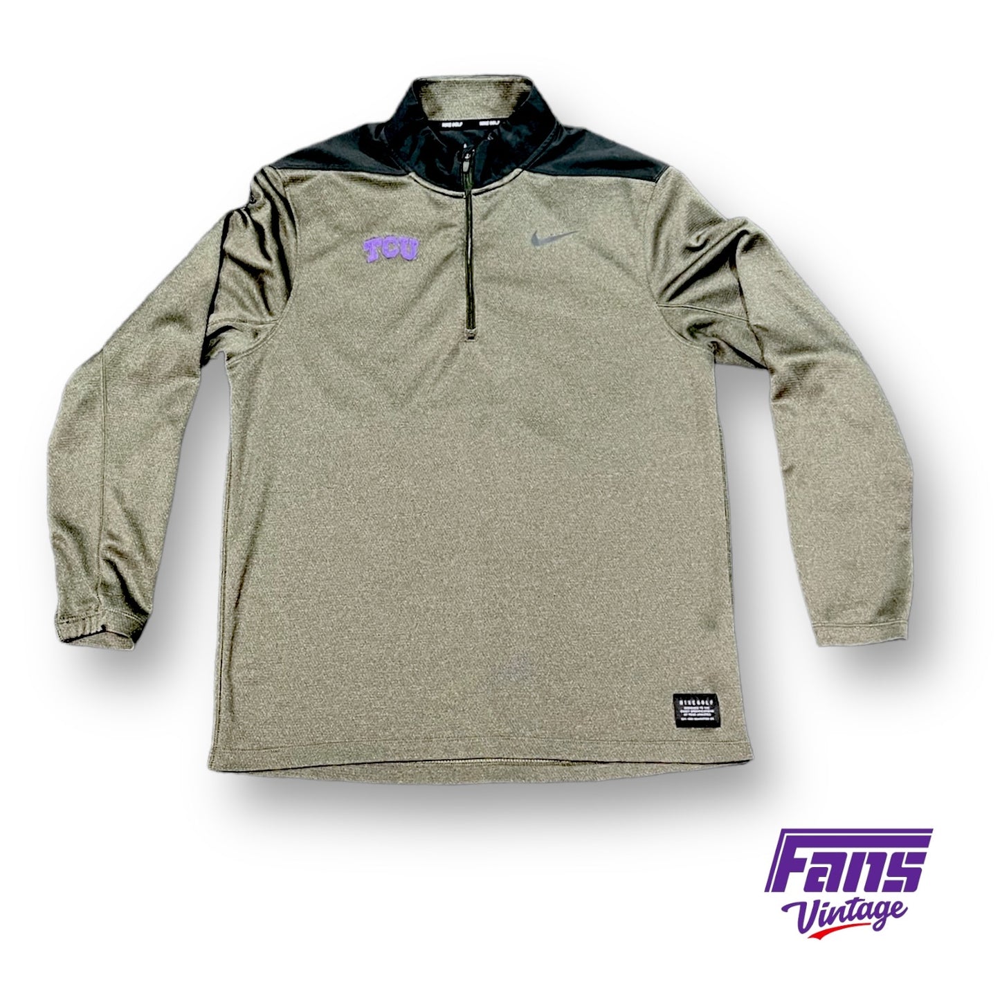 Wow! TCU Golf Team Exclusive Custom Ranger Green Premium Woven Quarterzip Pullover