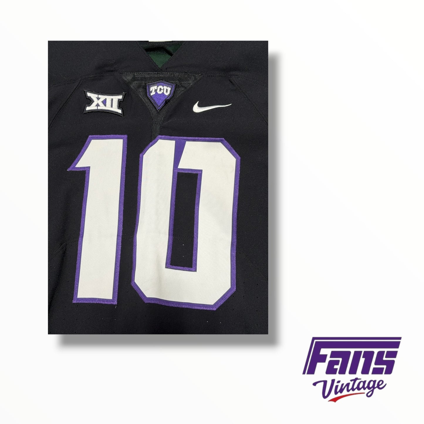 TCU Nike Football Game Worn Blackout Jersey #10
