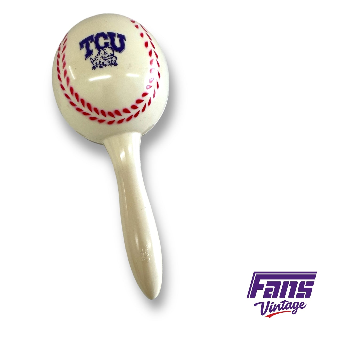 TCU Baseball Fan Collectibles - Noisemaker Maraca & Two hacky sack toys