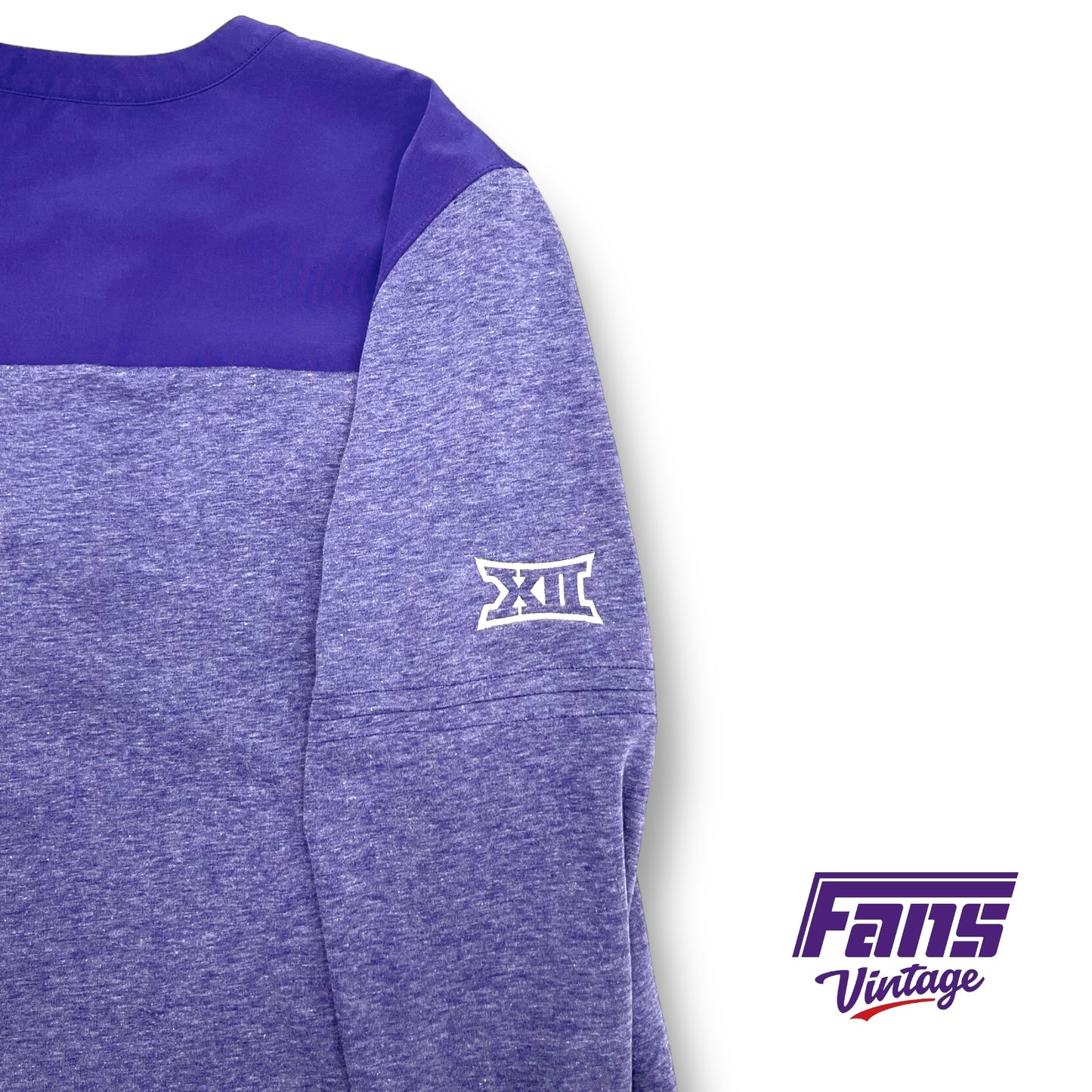 TCU Basketball Coach’s Sideline Pullover - Light Heather Purple with True Purple Color blocking