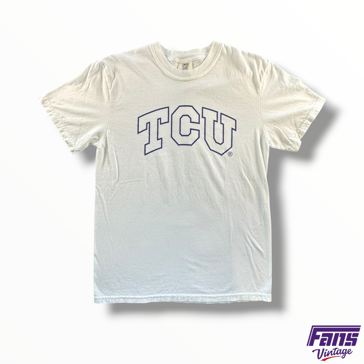 Throwback TCU Whiteout Cotton Tee by Comfort Colors
