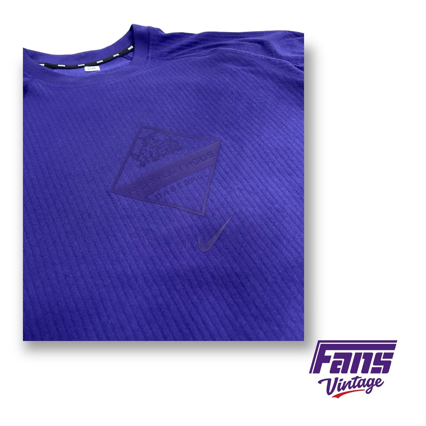 Rare TCU Baseball Team Issue Nike Baseball Raglan Shirt - Awesome Logo!