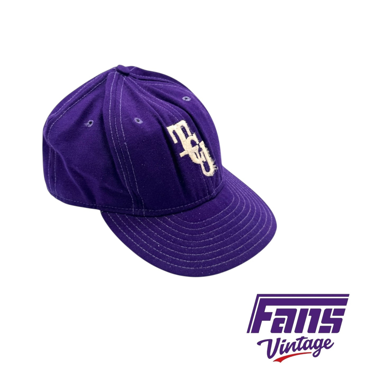 RARE! Vintage TCU Team Issued 1970s Stacked Logo Baseball Hat