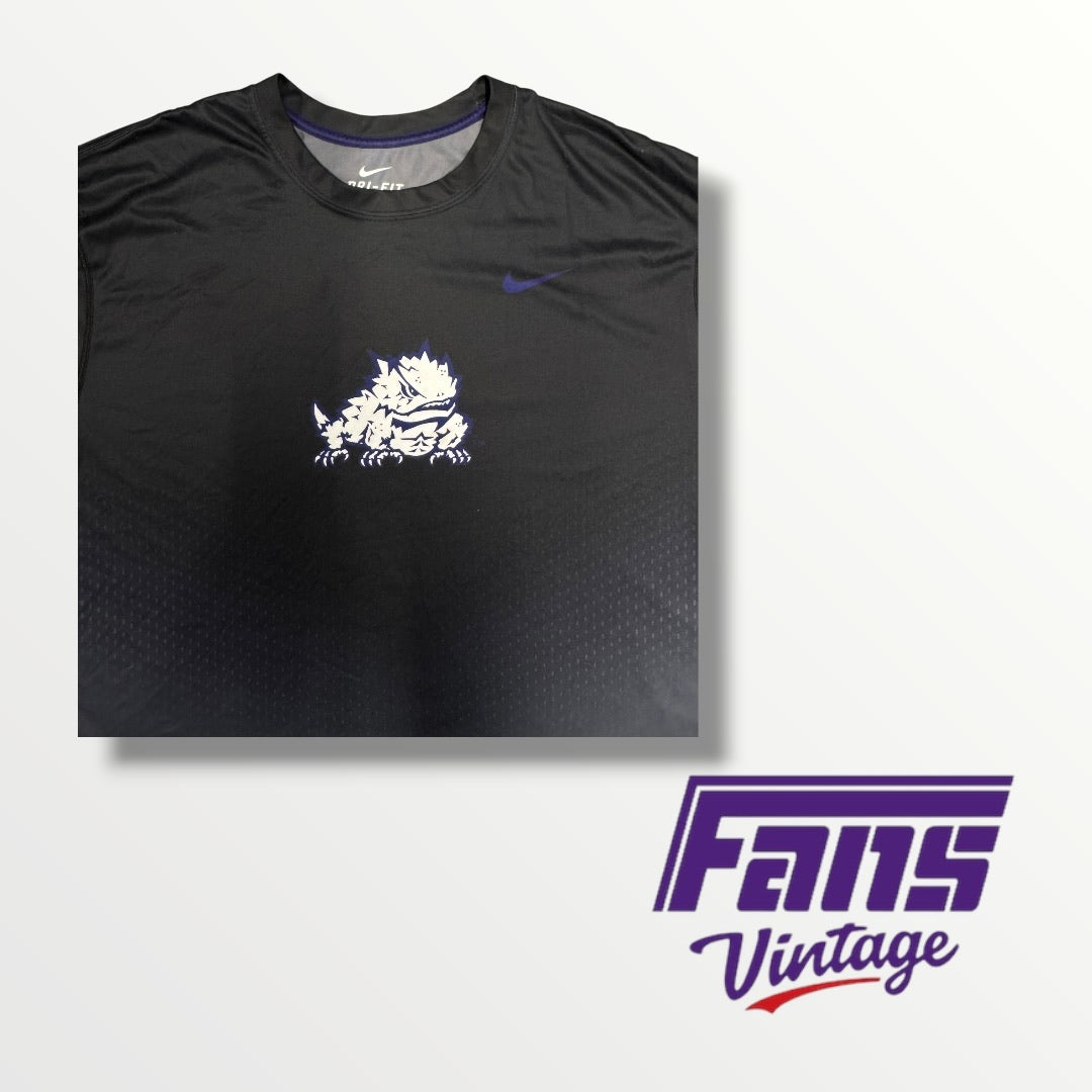 TCU Authentic Team Issue Dri-Fit Horned Frog Shirt with Gradient Pattern