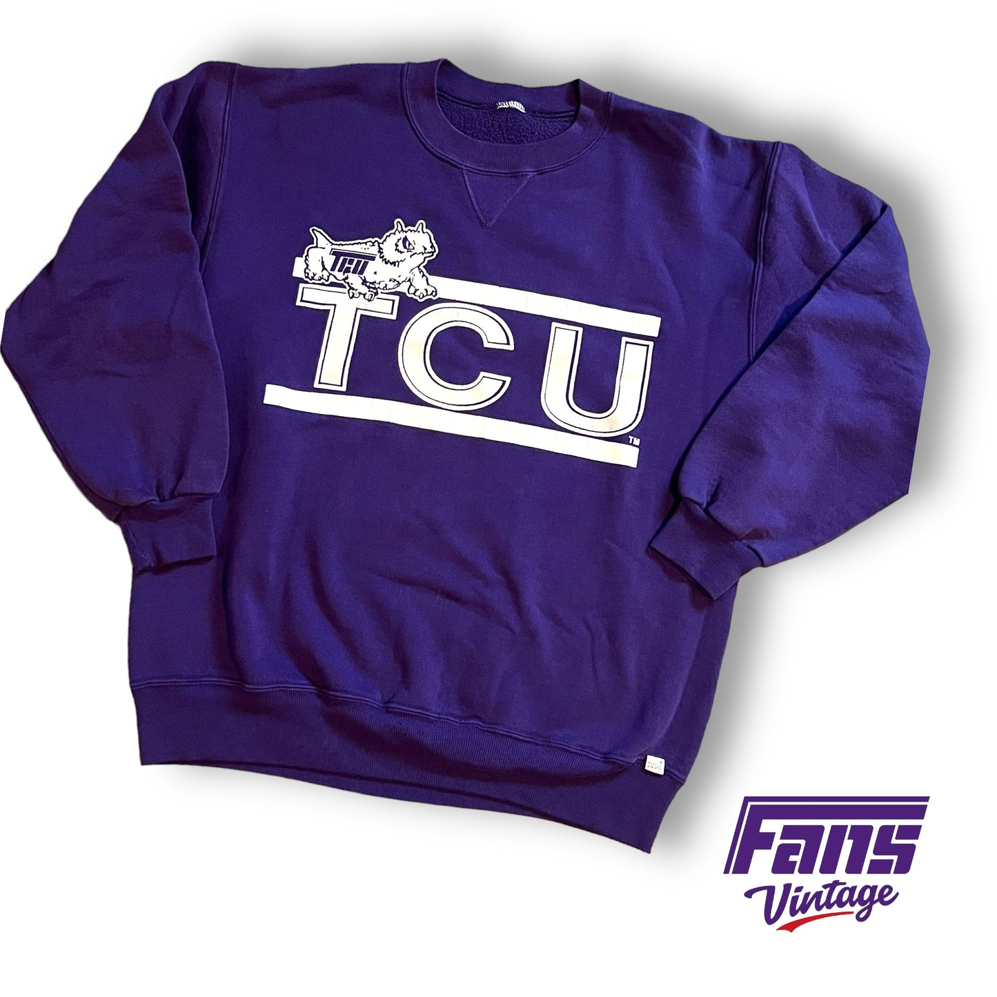 90s Vintage TCU Flying T Throwback Frog Crewneck Sweater