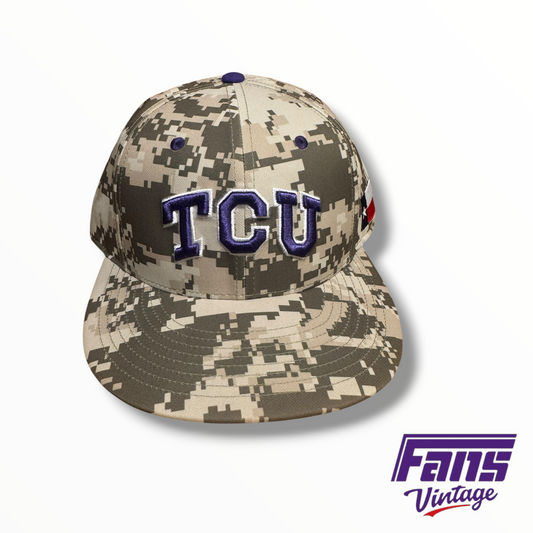 TCU Baseball Team-Issued Nike Military Digi Camo Fitted Hat