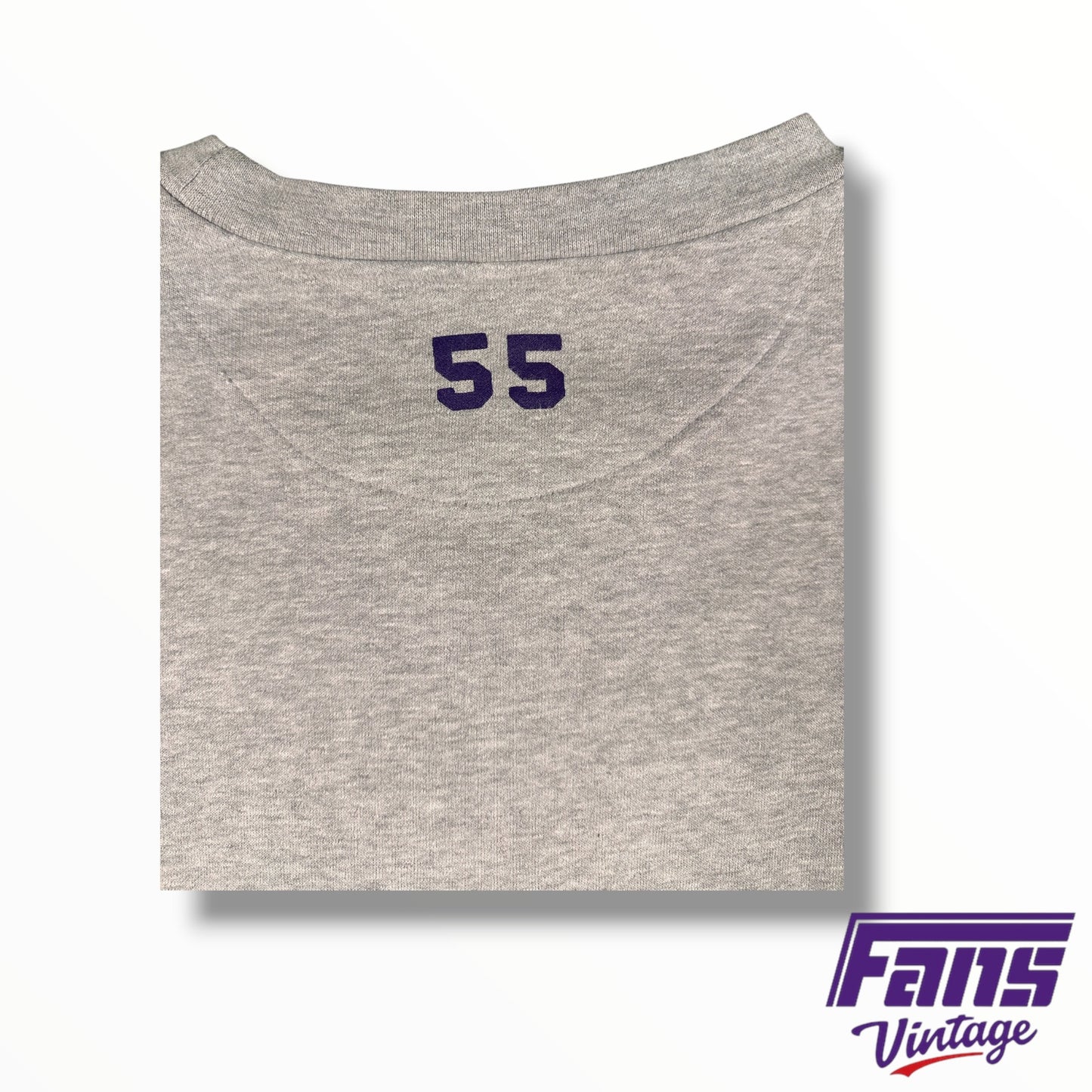 TCU Football Team Issued Nike Throwback Crewneck with Center Swoosh