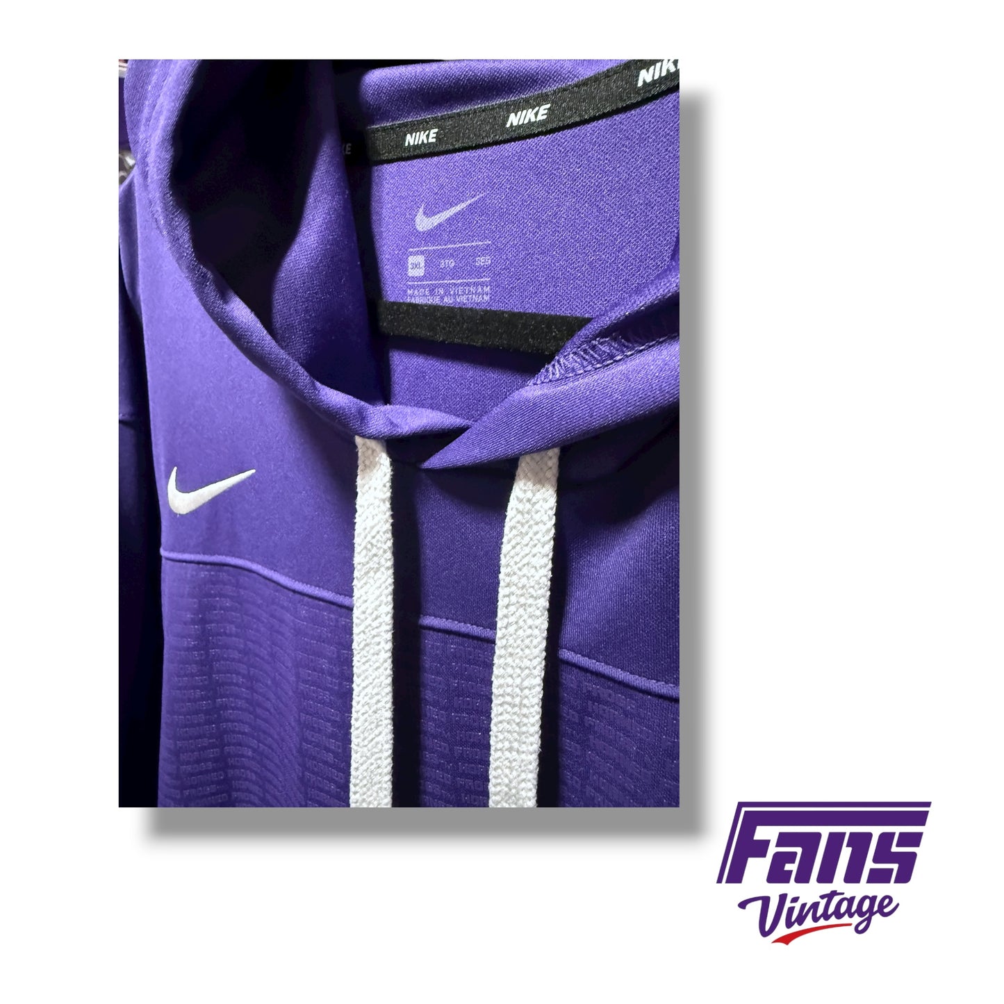 TCU Nike Team Issued Premium Drifit Midweight Hoodie with awesome details