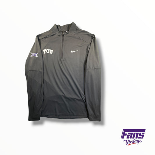 TCU Team Issued Nike Running Gray Quarter Zip Pullover