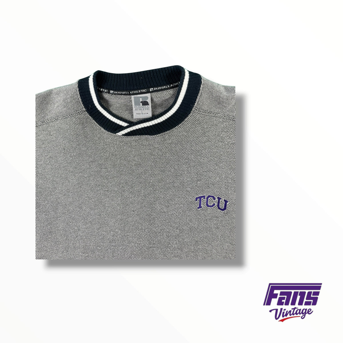 TCU Vintage Russell Athletic Crewneck Knit Sweater