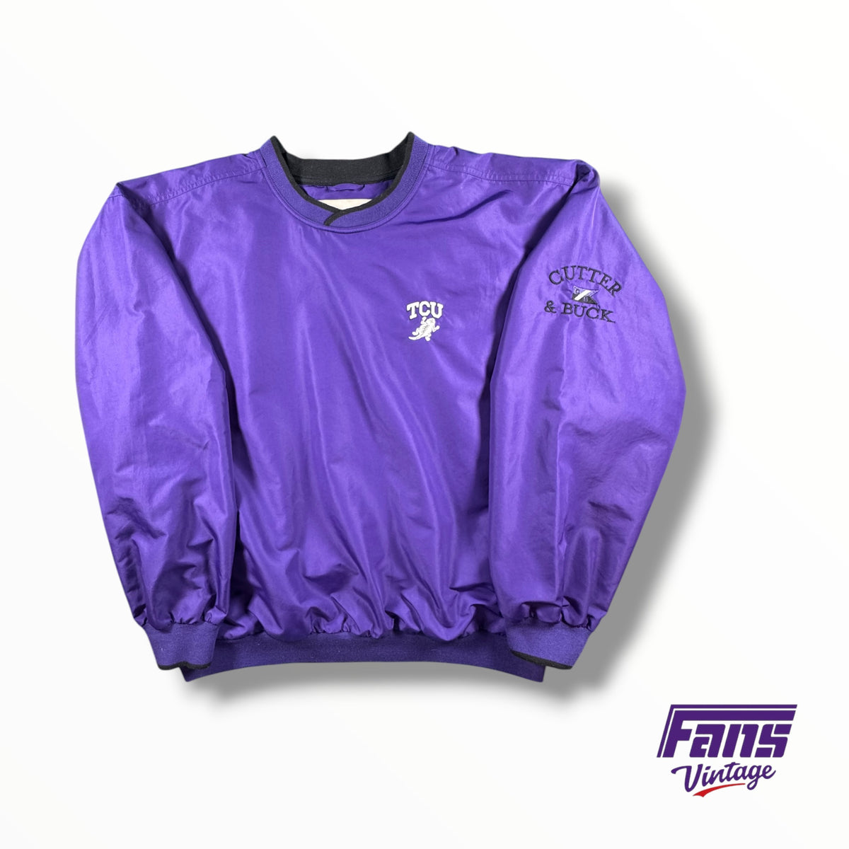 Vintage TCU Frog Logo Cutter & Buck Windbreaker Pullover