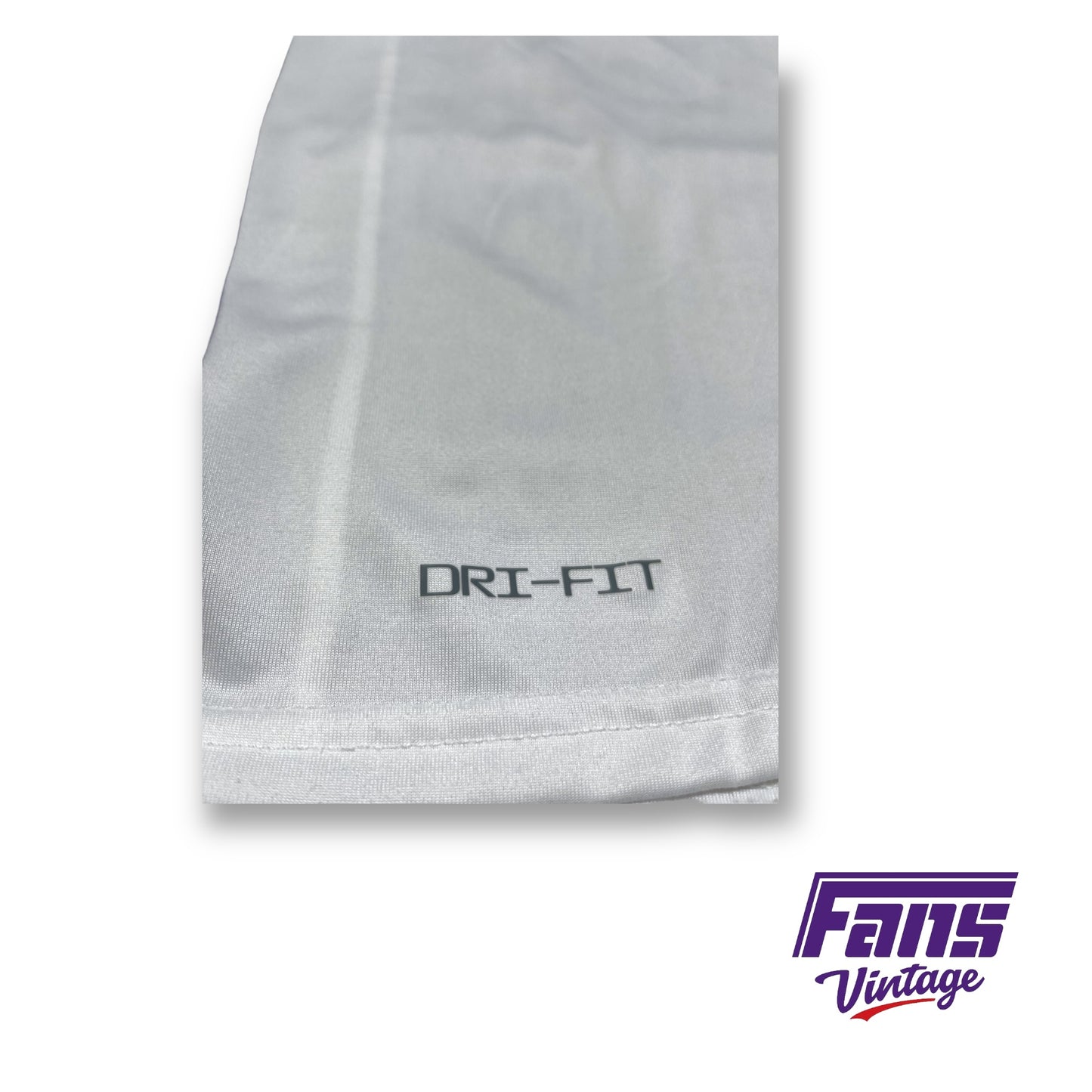 2023 TCU Team Issue Nike Drifit Long Sleeve Training Shirt - white with mini logos - Premium New Feather Light Moisturewicking Material!