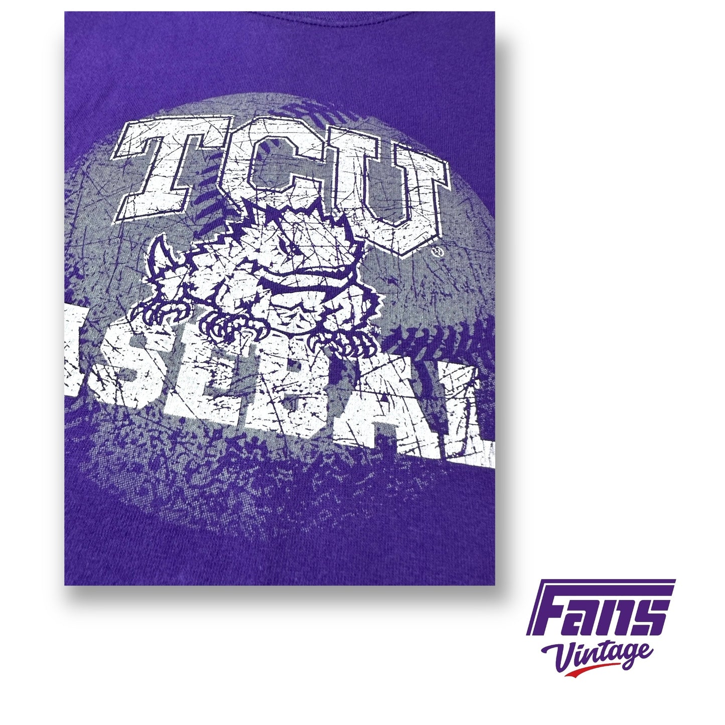 Vintage Y2K TCU Baseball Tee!